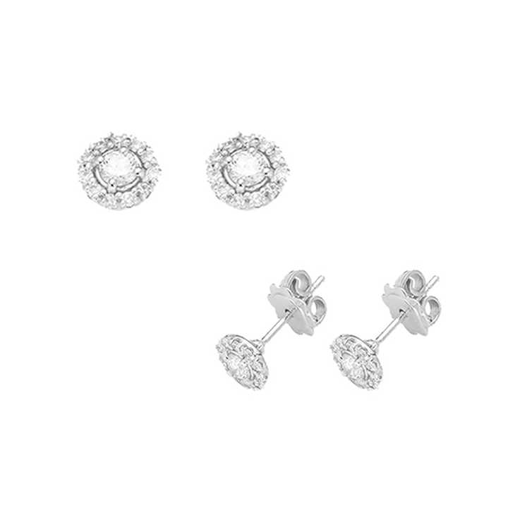18kt White Gold Diamond Earrings Best Design for Stylish Elegance