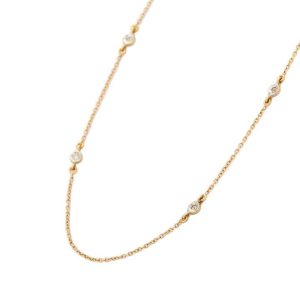 Natural Round Diamond Necklace in 18K Yellow Gold, Unisex Chain Jewelry for Anniversary Gifts & Custom Designs