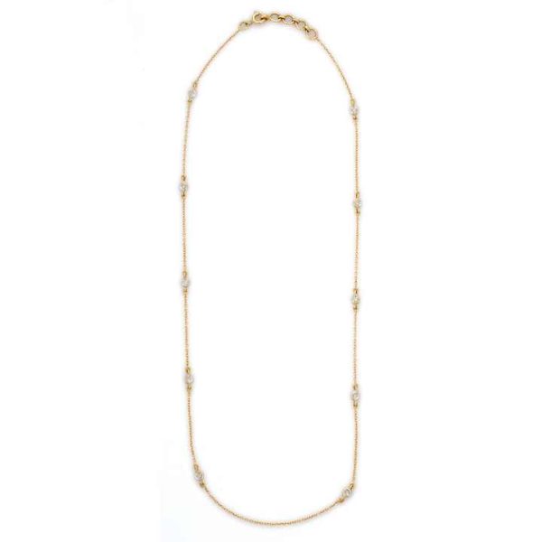 Trending Natural Precious Round Diamond Necklace 18K Fine Yellow Gold Chain Necklaces Wholesale Custom Jewelry for Men Women