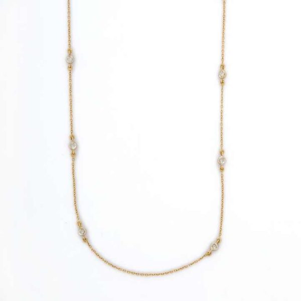 Trending Natural Precious Round Diamond Necklace 18K Fine Yellow Gold Chain Necklaces Wholesale Custom Jewelry for Men Women