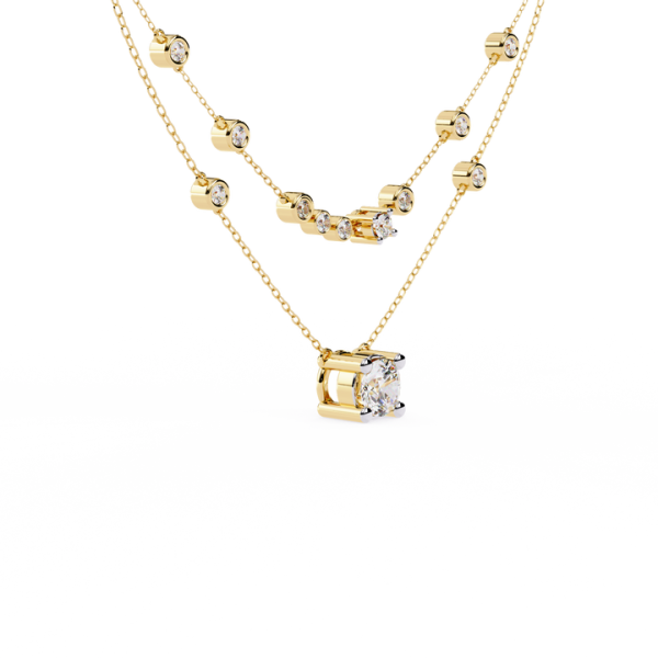 Wholesale Vintage 14K Gold Labgrown Diamond CVD HPHT Necklace Layered Women's Jewelry