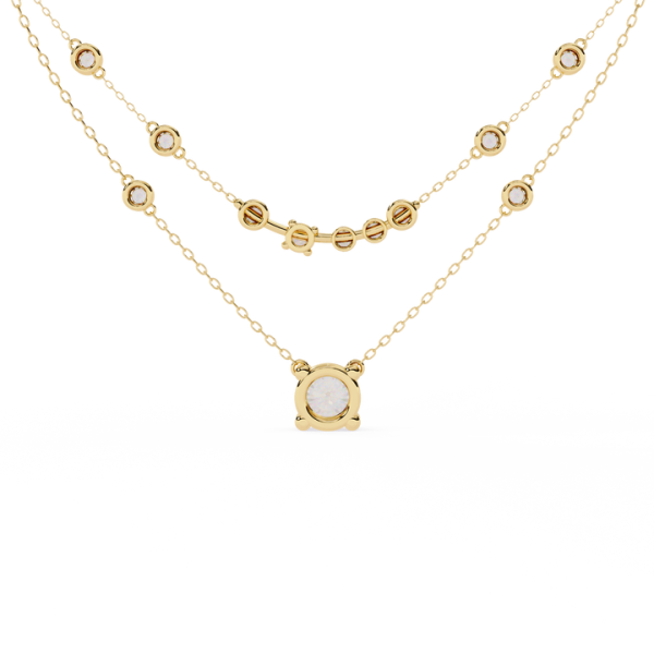 Wholesale Vintage 14K Gold Labgrown Diamond CVD HPHT Necklace Layered Women's Jewelry