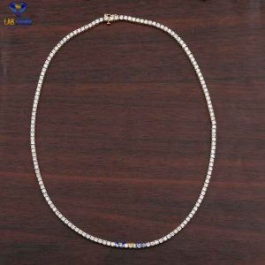 10.080 TDW Round Brilliant Cut Diamond Necklace 18k Yellow Gold Lab-grown Diamond Diamond Necklace Jewelry