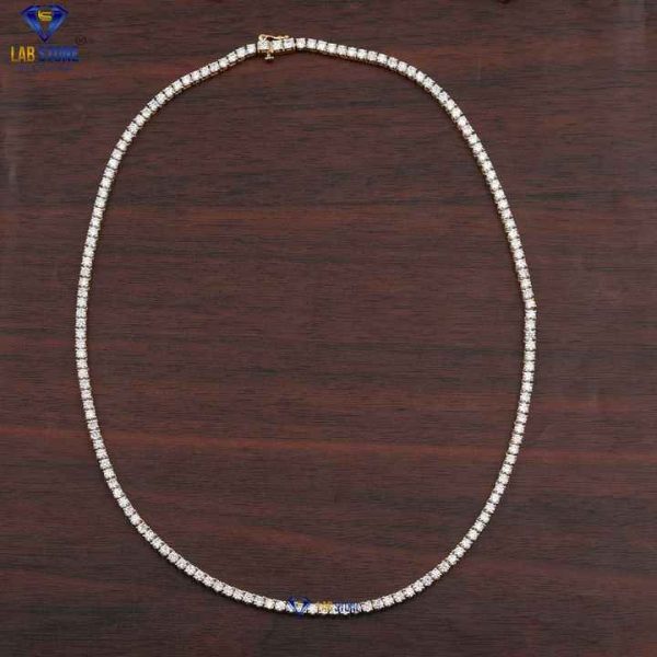 10.080 TDW Round Brilliant Cut Diamond Necklace 18k Yellow Gold Lab-grown Diamond Diamond Necklace Jewelry