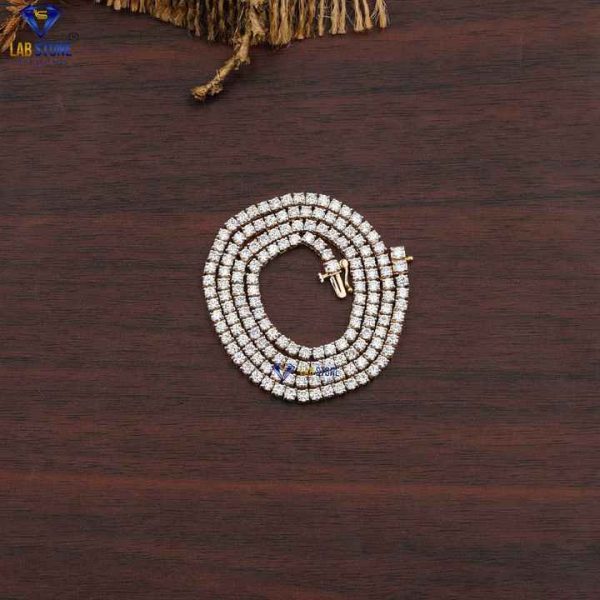 10.080 TDW Round Brilliant Cut Diamond Necklace 18k Yellow Gold Lab-grown Diamond Diamond Necklace Jewelry