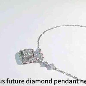 18K White Gold Lab-Grown Diamond Necklace for Women Classic Dainty Jewelry for Anniversary Wedding Engagement Gifts