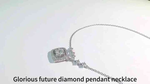 18K White Gold Lab-Grown Diamond Necklace for Women Classic Dainty Jewelry for Anniversary Wedding Engagement Gifts