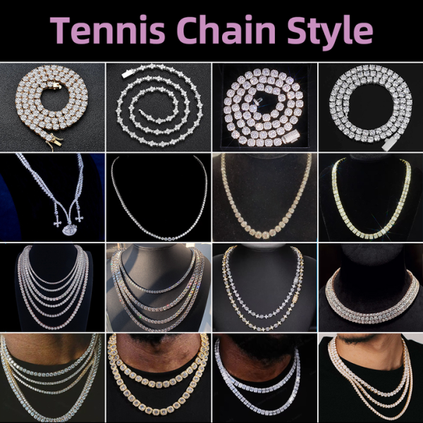 Diamond Jewelry 2mm 3mm Diamond Chain 925 Silver IGI CVD HPHT VVS Lab Grown Diamond Tennis Chain