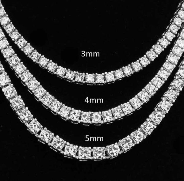 18K White Gold Plated Tennis Necklace for Women 5mm Round Lab Grown Diamond Classic Necklace