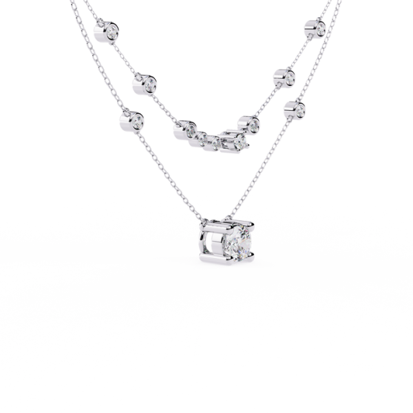 925 Silver 18K Gold Plated GRA Eternity Necklace for Women 0.5ct 7 Diamond Stone Moissanite Engagement Fine Jewelry
