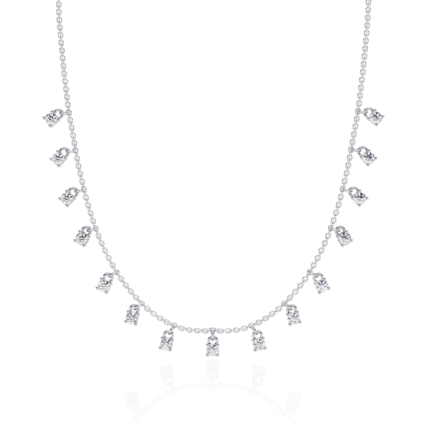 Sweet Women's Lab Grown Diamond White Gold Necklace Newly Designed Diamond Necklaces