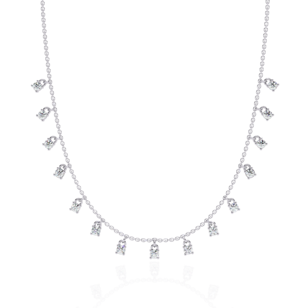 Sweet Women's Lab Grown Diamond White Gold Necklace Newly Designed Diamond Necklaces