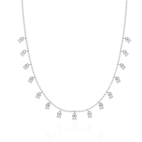 Sweet Women's Lab Grown Diamond White Gold Necklace Newly Designed Diamond Necklaces