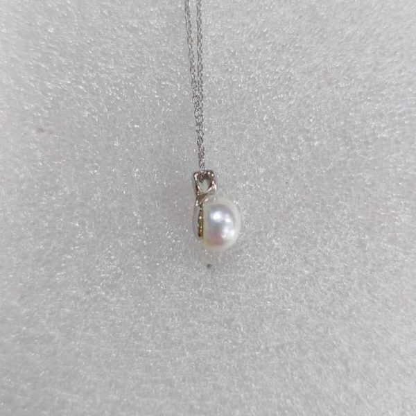 New Simple Single Bead Collarbone Necklace Heart Shape S925 Sterling Silver Pearl Lab Grown Diamond Pendant Necklace for Women