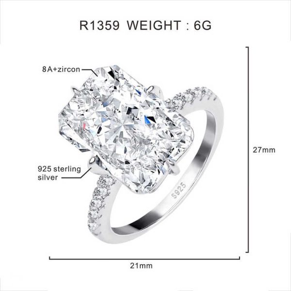 Jewelry Local Stock in US Fine Rings Jewelry Women Cubic Zirconia Sterling Silver Wedding Casual Rings for Ladies