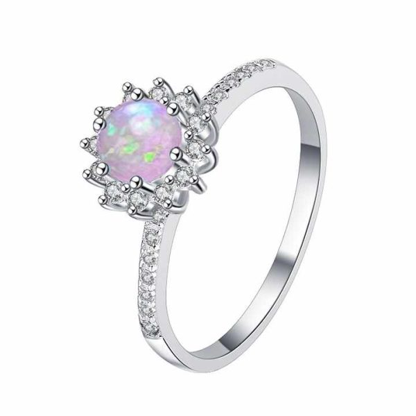 Fine Jewel Gemstone Factory Wholesale Women's Fashion 925 Silver Commemorative Opal Party Rings