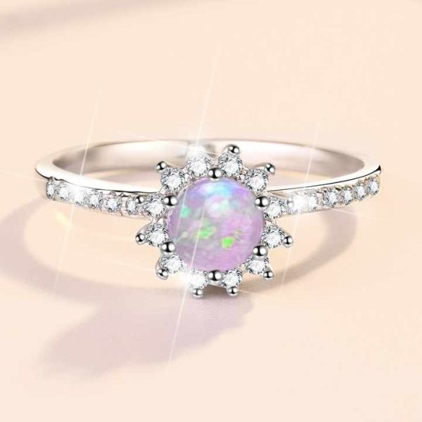 Fine Jewel Gemstone Factory Wholesale Women's Fashion 925 Silver Commemorative Opal Party Rings