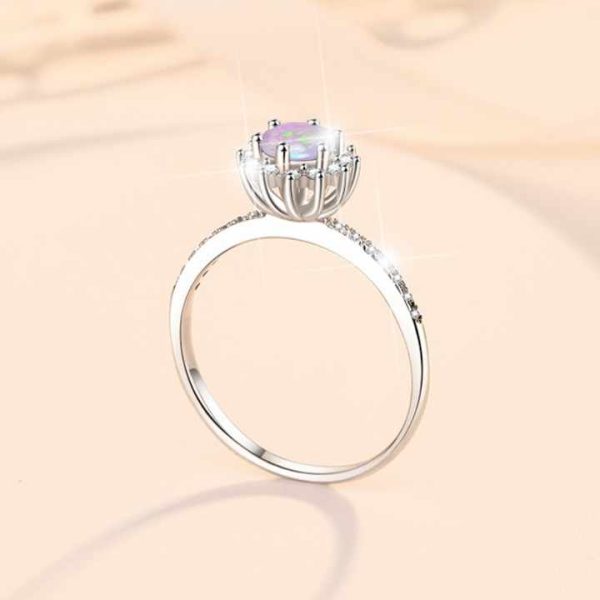 Fine Jewel Gemstone Factory Wholesale Women's Fashion 925 Silver Commemorative Opal Party Rings