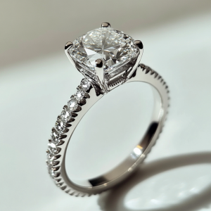 Sgarit Fine Jewelry 18k White Gold 2ct Cushion Cut IGI Certificate Lab Diamond Wedding Engagement Eternity Band Ring Jewellery