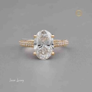 New Arrival Silver 925 Sterling Silver Original Brilliant Cut Diamond Oval Lab Grown Ring for Women Fine Jewelry