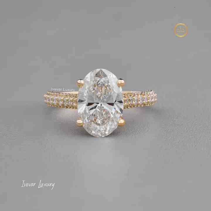New Arrival Silver 925 Sterling Silver Original Brilliant Cut Diamond Oval Lab Grown Ring for Women Fine Jewelry