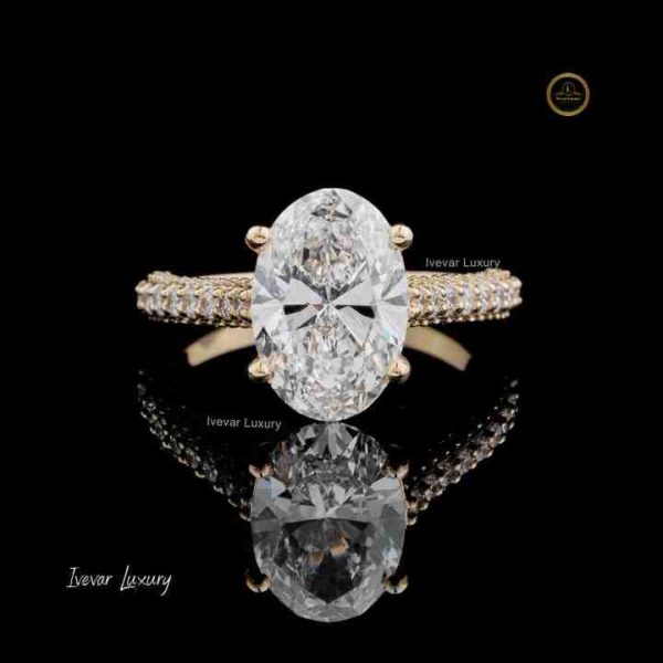 New Arrival Silver 925 Sterling Silver Original Brilliant Cut Diamond Oval Lab Grown Ring for Women Fine Jewelry
