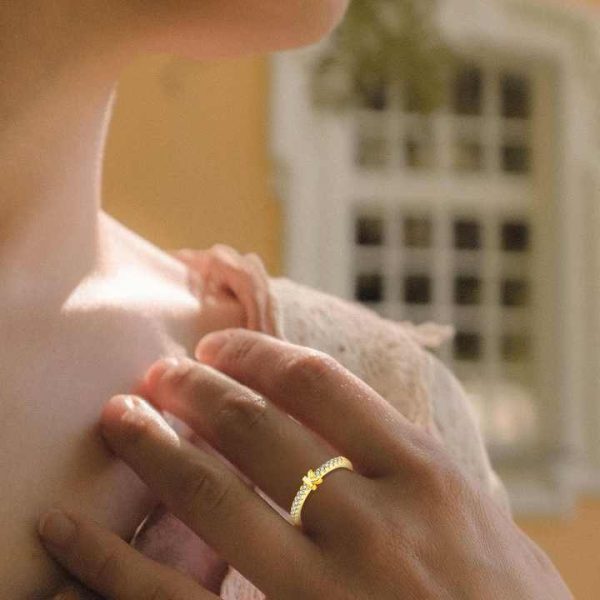High Quality Fine Jewelry 925 Sterling Silver Gold Plated Dainty Stylish Vintage Initial Letter K Finger Rings for Ladies
