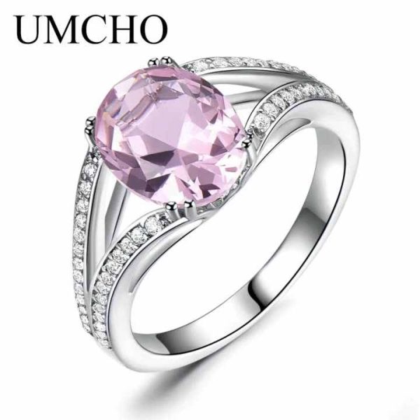 Vintage 8x10mm Oval Cut Nano Morganite 925 Sterling Silver Engagement Ring for Women
