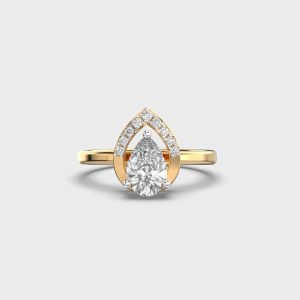 Elegant Petal Moissanite Ring in 10K 14K 18K Solid Gold for Engagement Wedding Anniversary