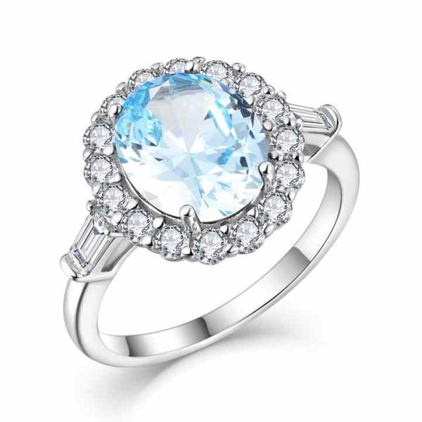QX Custom Minimalist Luxury Fashion Fine Jewelry 925 Silver Big Zircon Ring for Women Valentine's Mother's Day Wedding Band Gift
