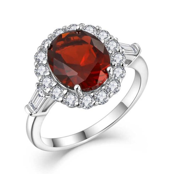 QX Custom Minimalist Luxury Fashion Fine Jewelry 925 Silver Big Zircon Ring for Women Valentine's Mother's Day Wedding Band Gift