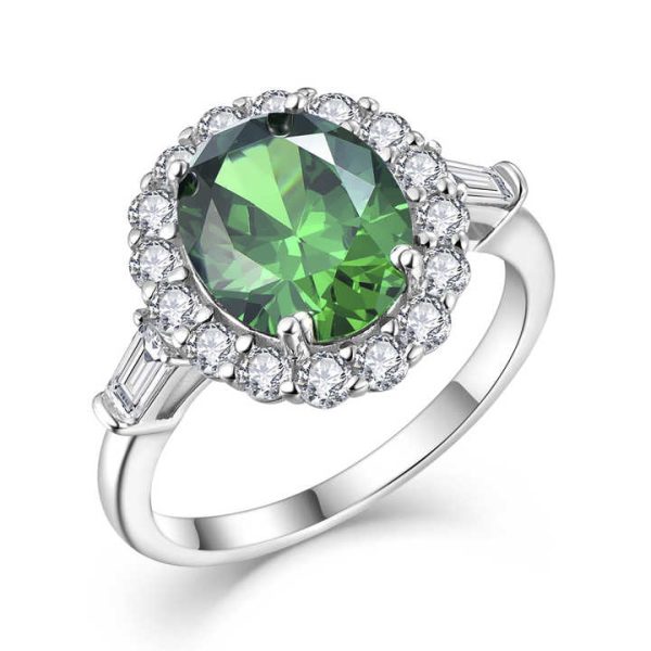 QX Custom Minimalist Luxury Fashion Fine Jewelry 925 Silver Big Zircon Ring for Women Valentine's Mother's Day Wedding Band Gift