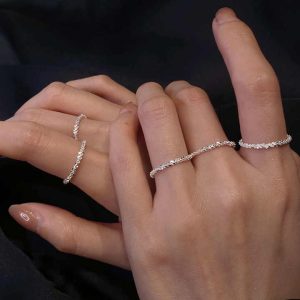 925 Sterling Silver Ring Shiny Ring for Women Wedding Rings Original Fine Jewelry Hot Sale 2021