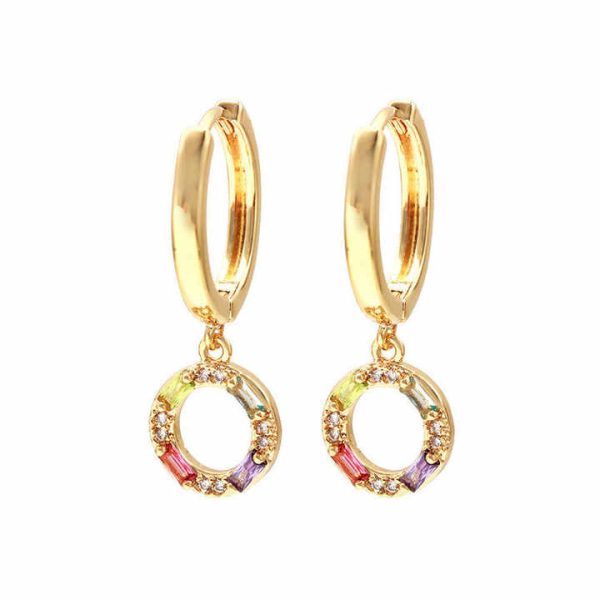 New Design 925 Sterling Silver 26 Letter Hoop Gemstone Earring Fine Jewelry Earrings