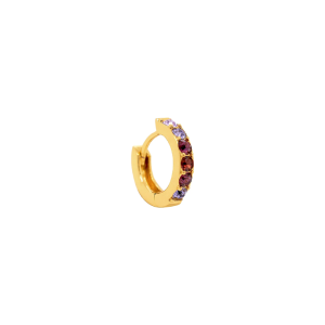 Gold Plating Colored Self Piercing Hoop Earrings