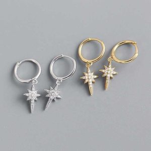 Wholesale Price Trendy Zirconia Hoop Earrings High Quality 925 Sterling Silver 18K Gold Plated Fine Statement Earrings