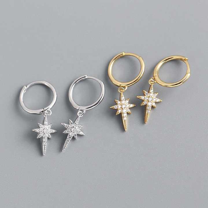 Wholesale Price Trendy Zirconia Hoop Earrings High Quality 925 Sterling Silver 18K Gold Plated Fine Statement Earrings