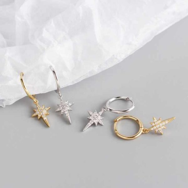 Wholesale Price Trendy Zirconia Hoop Earrings High Quality 925 Sterling Silver 18K Gold Plated Fine Statement Earrings