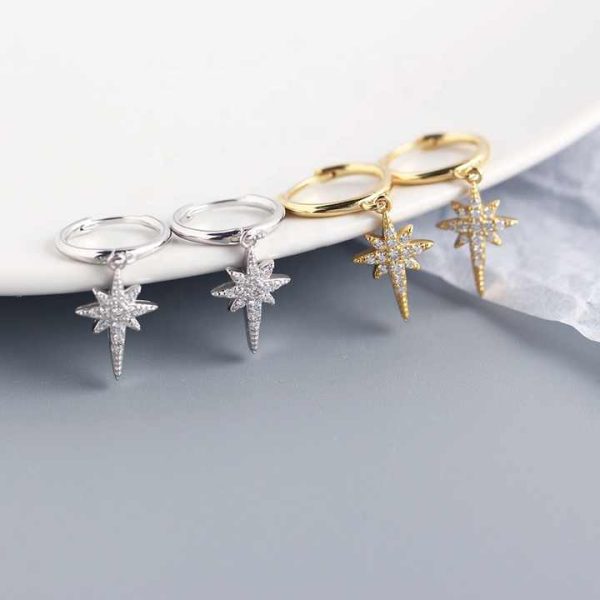 Wholesale Price Trendy Zirconia Hoop Earrings High Quality 925 Sterling Silver 18K Gold Plated Fine Statement Earrings