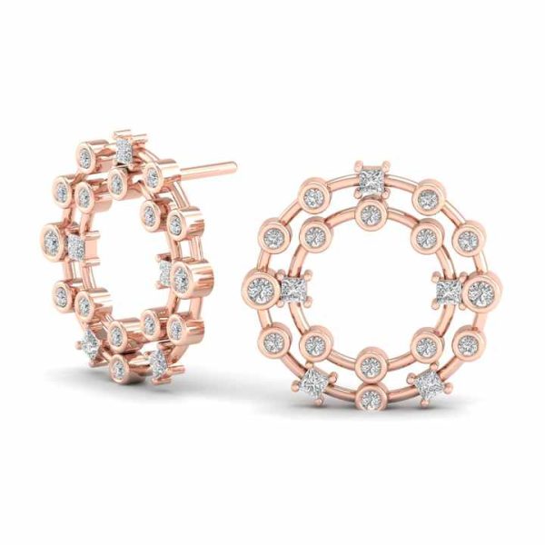 Factory Direct Sale 925 Sterling Silver Lab Grown Diamond Earrings Hot Selling 14K Rose Gold Wedding Fine Jewelry