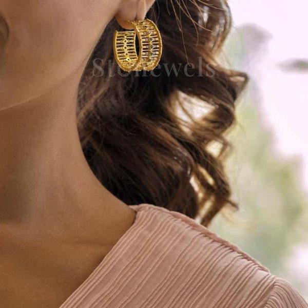 Luxury Gold Green Gemstone Hoop Earrings | Vibrant Statement Jewelry for Men & Women