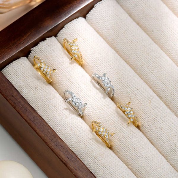 Minimalist 925 Sterling Silver Large Twisted Cubic Zircon Korean Designer Fashion Fine Jewelry Gold Plated Hoop Earrings Women