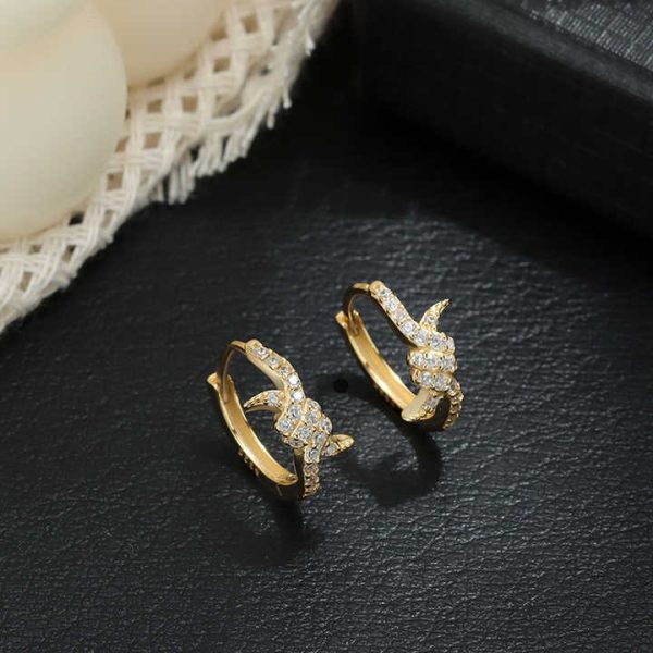 Minimalist 925 Sterling Silver Large Twisted Cubic Zircon Korean Designer Fashion Fine Jewelry Gold Plated Hoop Earrings Women