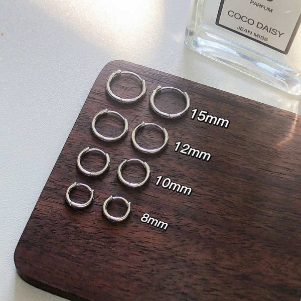 Fashion Jewelry Earrings Fine Jewelry Simple Circular 999 Sterling Silver Hoop Earrings Women