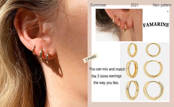 Fashion Jewelry Earrings Fine Jewelry Simple Circular 999 Sterling Silver Hoop Earrings Women