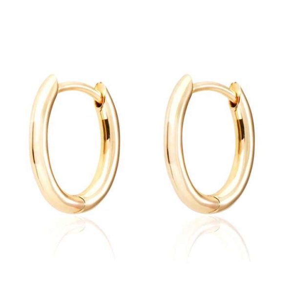 Simple Design Aretes Thin Plain Small Huggie Hoop Earrings 925