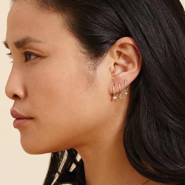 Simple Design Aretes Thin Plain Small Huggie Hoop Earrings 925