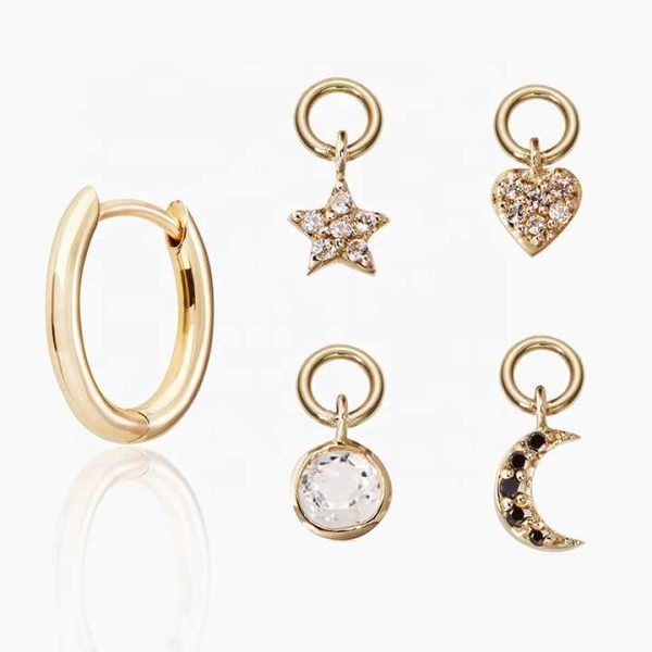 Simple Design Aretes Thin Plain Small Huggie Hoop Earrings 925
