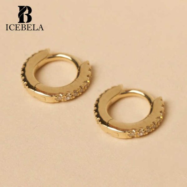 Wholesale 925 Sterling Silver Fine Jewelry Custom Gold Plated Luxury Chic Exquisite Tiny Stud Hoop Earrings Set for Women
