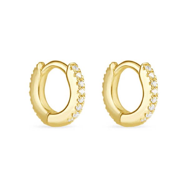 Wholesale 925 Sterling Silver Fine Jewelry Custom Gold Plated Luxury Chic Exquisite Tiny Stud Hoop Earrings Set for Women